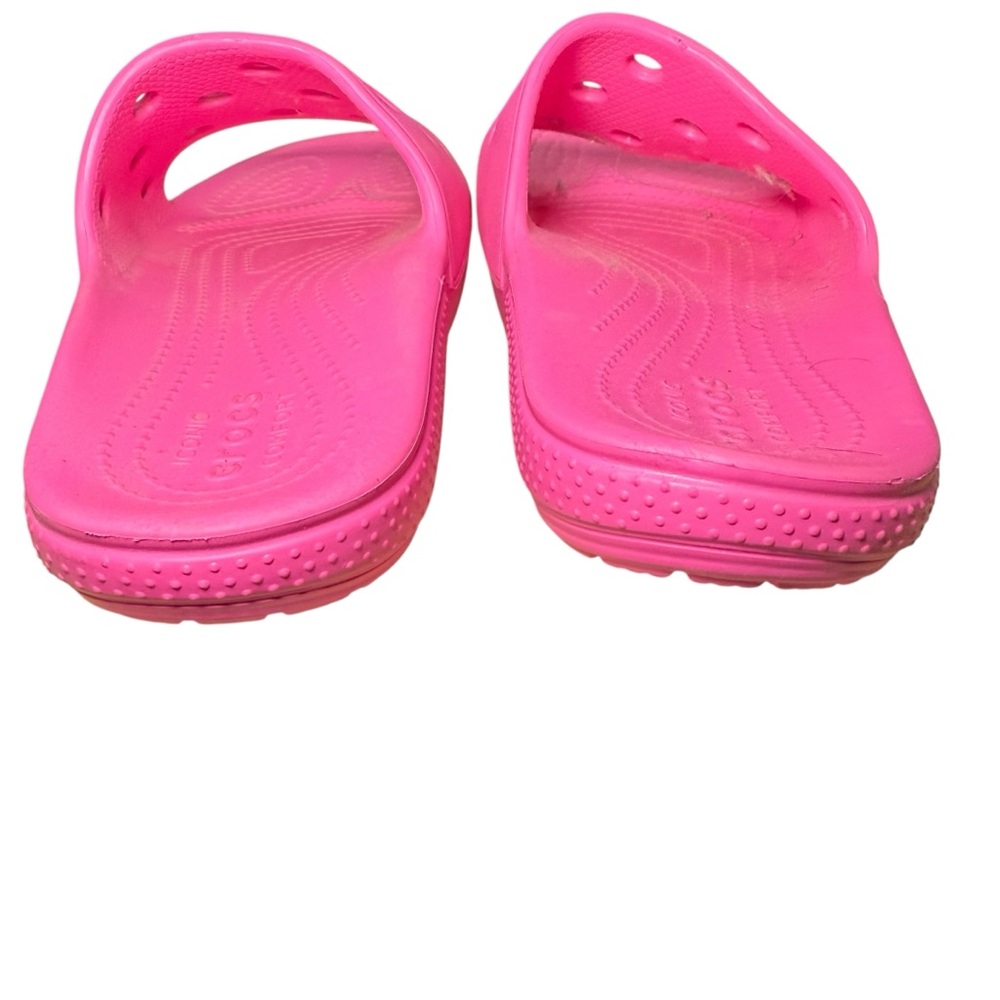 CROCS Bright Pink Slide Sandals Sz 7 EUC - Picture 4 of 8